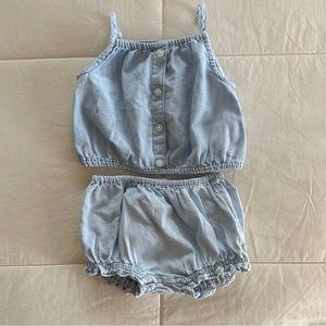 Old Navy infant chambray-look top and bloomers set
